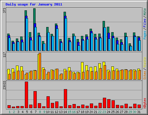 Daily usage for January 2011