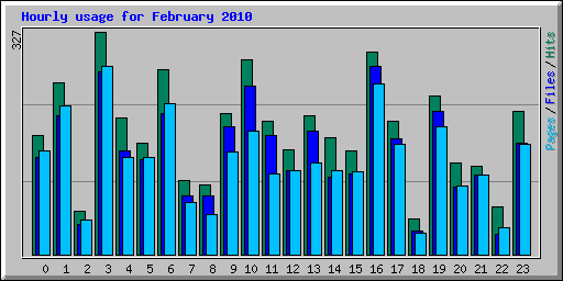 Hourly usage for February 2010