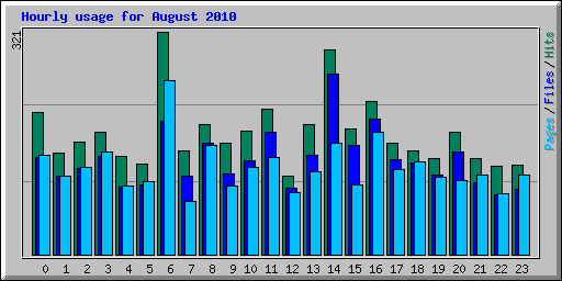 Hourly usage for August 2010