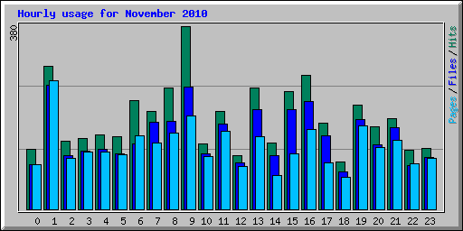 Hourly usage for November 2010