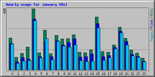 Hourly usage for January 2011