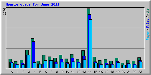 Hourly usage for June 2011