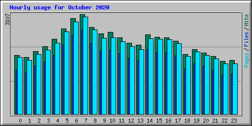 Hourly usage for October 2020